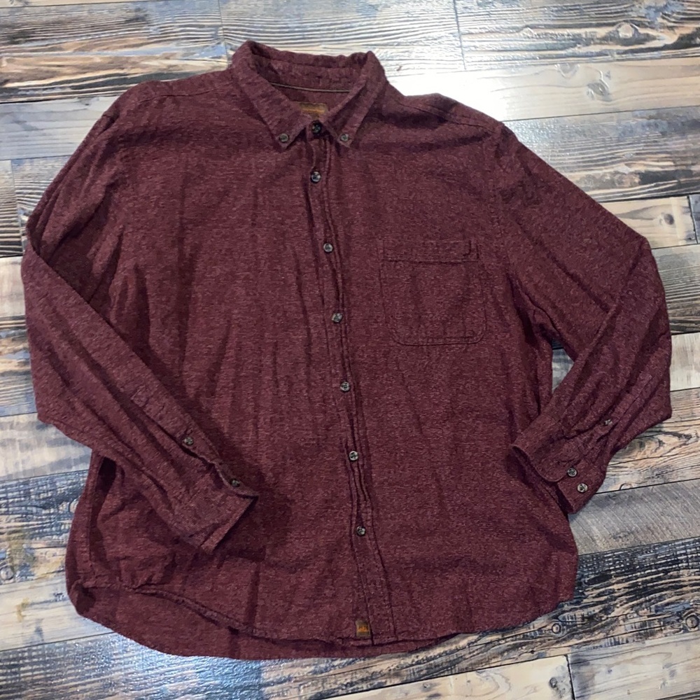 Vintage Northwest Territory Maroon Cotton Button-Down Shirt